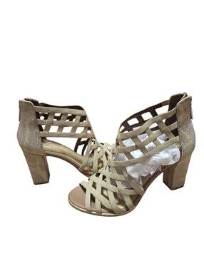 Donald J Pliner Karri M095 Natural Snake Heels New With Box Womens Size 9.5M